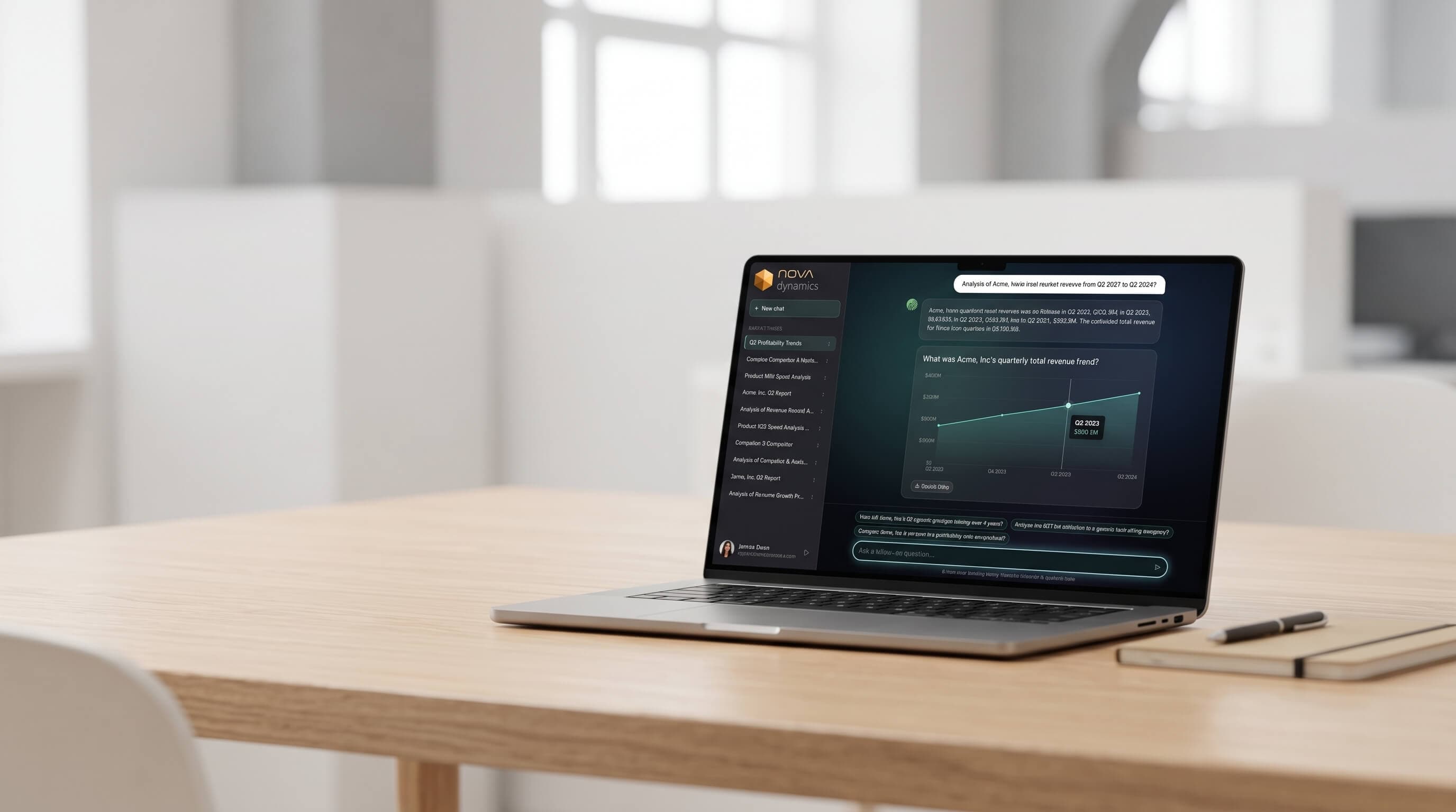 Nova Nexus dashboard interface