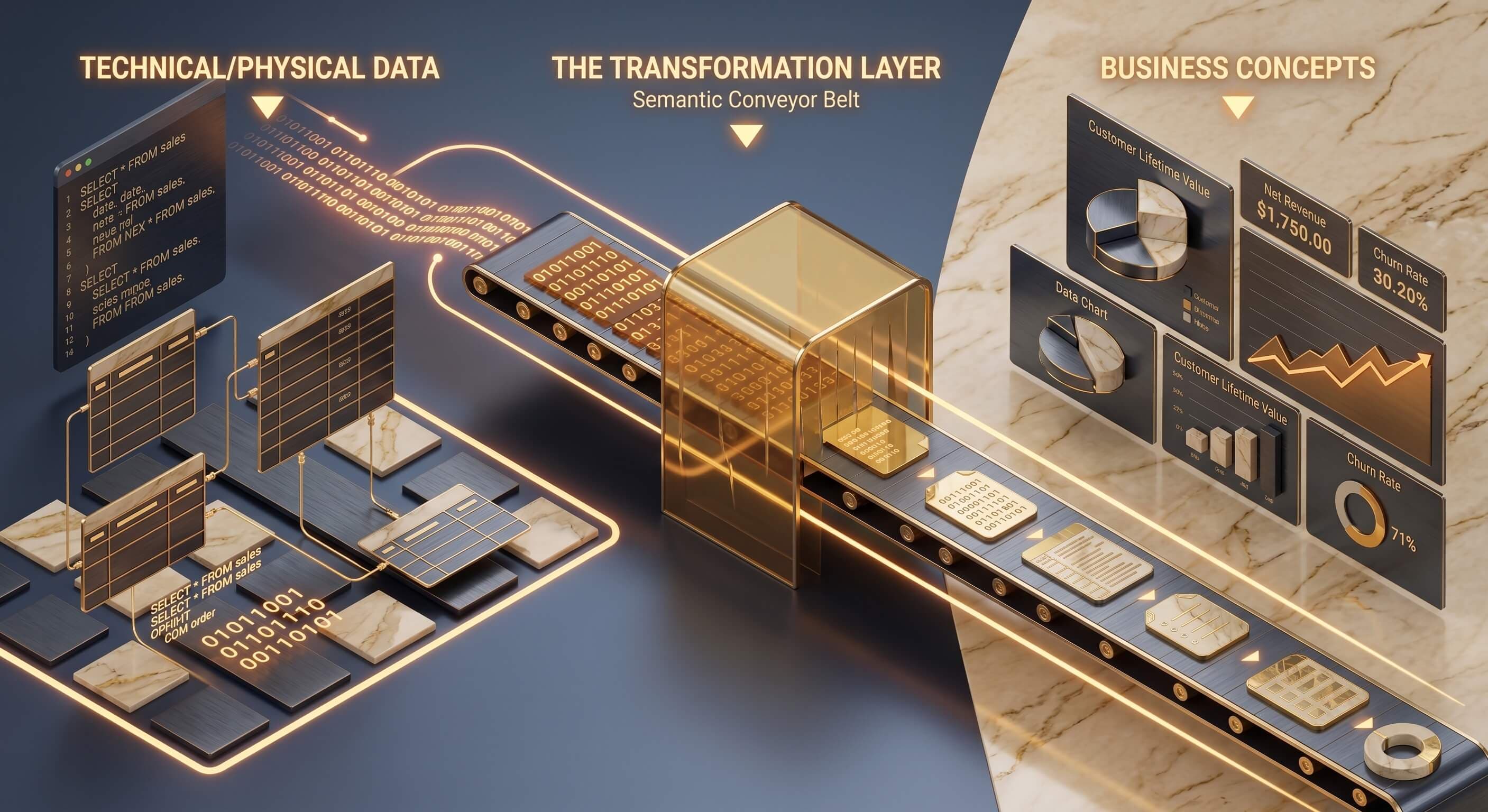 Concept Graph layer - mapping physical data to business concepts with semantic relationships