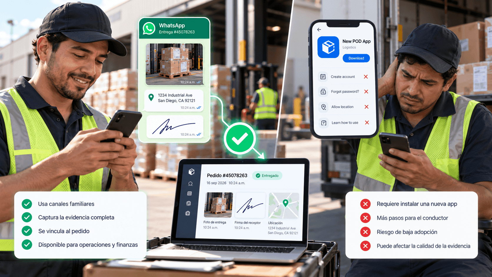 ¿Necesita el chofer otra app para POD digital?