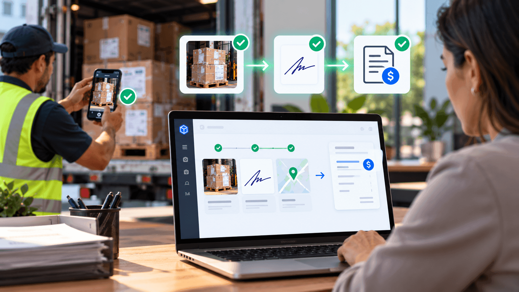 ¿Cómo vincular evidencia de entrega y factura?